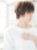 mod's姪浜/グレーベージュステップボーンカットくせ毛ショートh