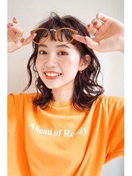 アム(amu) ウェーブヘア/オン眉/前髪カット/デジタルパーマ