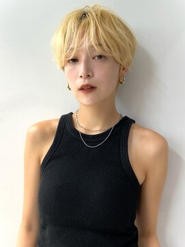 ヴェイン 渋谷(vain) ショートヘア　シースルーバング　無造作カール