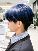 毛流れセンターパート韓国刈り上げツーブロックショートレイヤー