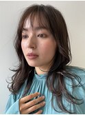 ミディアムボブ/面長/前髪あり/絶壁解消/30代/40代/50代/くびれ