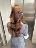お呼ばれヘア　ハーフツイン