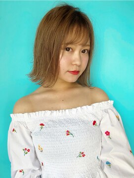 ヘアメイクエイト 丸山店(hair make No.8) 【担当＊岩切祐樹】切りっぱなしボブ×ハイトーンベージュ