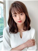 大人かわいい 2wayバング レイヤーカット グレーベージュ 