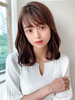 大人かわいい 2wayバング レイヤーカット グレーベージュ
