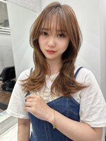 ノイズオオサカ 梅田店(NOISM OSAKA)&nbsp;小顔外ハネミディアムアッシュ20代30代40代くびれミディ韓国ヘア