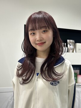 ゼスト 八王子店(ZEST) ワインレッドカラー/レイヤーカット/小林胡桃
