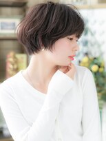 カバーヘア ブリス 上尾西口店(COVER HAIR bliss) ★くせ毛風ひし形ショート黒髪マッシュルームヘアト30代40代★10