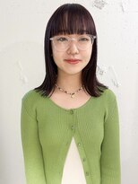 ラミエ バイ メルト 吉祥寺(lamie by melt)&nbsp;"久保田"ワイドバングぱつっとカットワインレッドブラウン