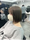 ブリーチなしWカラー/ヘーゼルベージュ/タッセルボブ/白井愛海