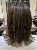 大人レイヤーカット白髪ぼかし脱白髪染め40代50代60代