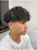 フェザーパーマサーフカール刈り上げセンターパート