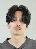 原宿メンズパーマルーズパーマシャドウパーマセンターパート緩め