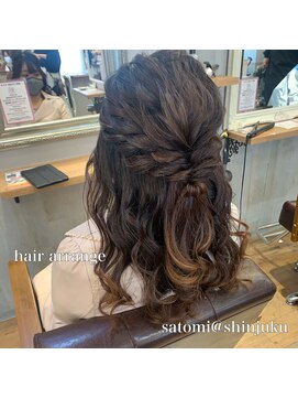 ワット 新宿店 【W-新宿店 担当Satomi】ゆるふわハーフアップ/結婚式セット