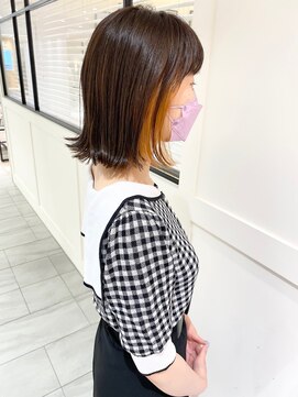 ビーハイブアヴェダ PARCO2店(BEHIVE AVEDA) インナーカラーオレンジ