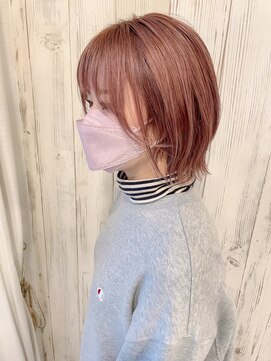 ルク(Luc.) ピンク×切りっぱなしボブ