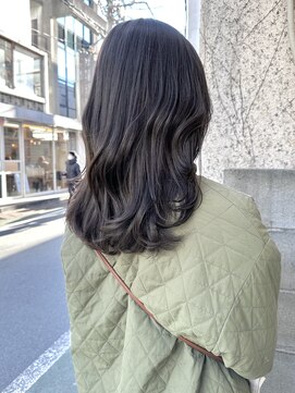 チョビー(Chobii) 前髪パーマレイヤーロングアッシュカラーグレーベージュy6