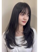 コート 表参道(Cote)&nbsp;【コート大島】韓国レイヤー ロングレイヤー ブルーブラック