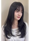 【コート大島】韓国レイヤー ロングレイヤー ブルーブラック
