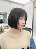 ボブヘア/レイヤーカット/ウェットヘア/オリーブベージュ/表参道