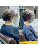 30代40代50代絶壁解消ひし形白髪ぼかし大人ショートボブ【猪狩】