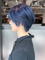 アルバム 新宿(ALBUM SHINJUKU)&nbsp;おくれ毛ブリーチデザインカラー韓国ヘアショート_ba559253