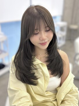 アイシー 表参道(ICY) ワンカールレイヤーカット/韓国透明感カラー/オリーブグレージュ