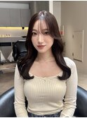 韓国レイヤーカット/くびれ巻き/前髪顔周り/セミディ[門前仲町]