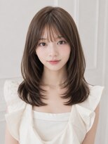 ユーフォリア 新宿店(Euphoria) 小顔シースルーバング顔周りカットミディアムレイヤーワンカール