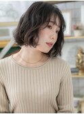 暗髪バレイヤージュ小顔くせ毛風ウェットヘアa大宮20代30代40代