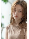 大人かわいい前髪セシルカットココアブラウンフリンジウェーブ