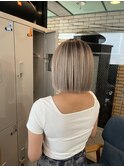 #バレイヤージュ#グレージュカラー#ボブウルフ#ココアベージュ