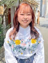 ラミエバイメルト 下北沢(lamie by melt)&nbsp;毛利/春 おすすめ インナーブリーチ 暖色カラー オレンジピンク