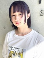 セル(CELL)&nbsp;ラベンダー　顔周りレイヤーボブ　デザインカラー　姫カット