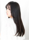 髪質改善オリーブブラウンレイヤーロングb古河20代30代40代