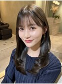 (韓国風/くびれヘア/縮毛矯正/前髪/韓国レイヤー/小顔)