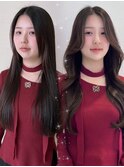 韓国くびれロング レイヤーオルチャン小顔前髪 艶髪 髪質改善