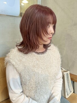 ヘアーミュゼ 井田店(Hair Musee) ウルフレイヤー×ピンクベージュ