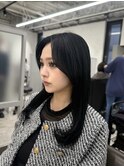 暗髪透明感カラー