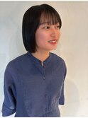 黒髪 小顔見え ヘイリーボブ   束感バング【20代/30代/40代】
