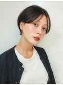 【原宿バングカラー】大人の耳出しハンサムショート