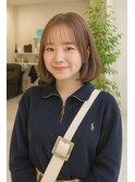 やわらかベージュの似合わせボブ