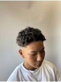 メンズパーマ　極道パーマ　金メッシュ　スキンフェード