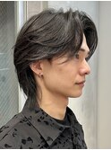 ウルフセンターパートニュアンスパーマ襟足あり