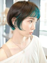 エムスラッシュ 横浜元町店(M.SLASH)&nbsp;■ブルーグラデーション/イヤリングカラー/ミニボブ元町23-4
