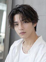 MEN'S salon Rue de noel メンズカット/パーマ/眉毛【ルード ノエル】&nbsp;Men's_ミディアムショート_ナチュラルウルフ_毛流れ