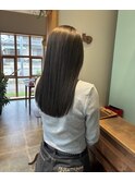 ミントカラー オリーブブラウン レイヤーカット ハッシュカット