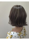 ショコラグレージュ×大人可愛いロブ×ハイライト