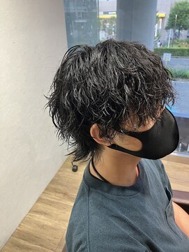 エヌプラス(N+) メンズヘアフェザーパーマサーフカール刈り上げセンターパート
