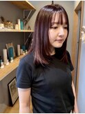 ミディアムレイヤー×ピンクブラウン